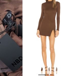 Nwt NBD revolve Nima thin sporty mock neck dress s